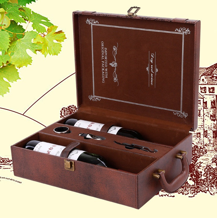Creative Wine Box Leather Gift Box Handmade Home Kitchen Bar Accessories