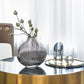 Silver Striped Glass Vase Flower Arrangement Hydroponic Accessories