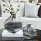 Silver Striped Glass Vase Flower Arrangement Hydroponic Accessories