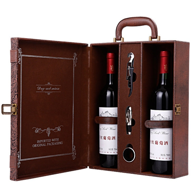 Creative Wine Box Leather Gift Box Handmade Home Kitchen Bar Accessories