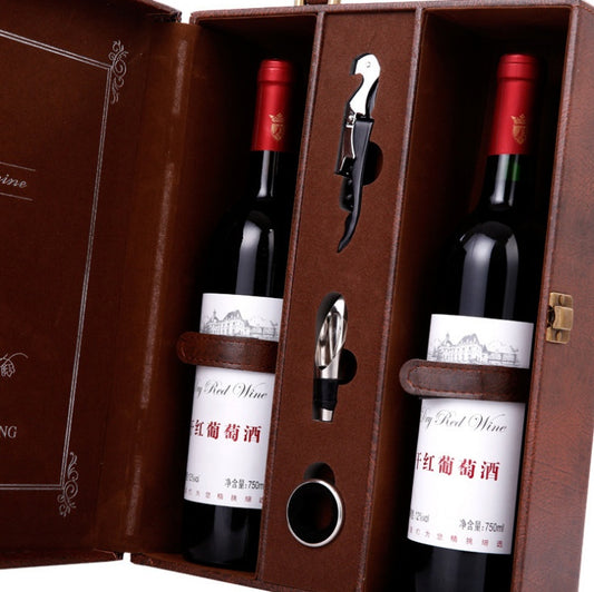 Creative Wine Box Leather Gift Box Handmade Home Kitchen Bar Accessories