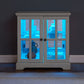 Lattice Doors Elegant Bookcase And Storage Cabinet For Home Decor And Organization